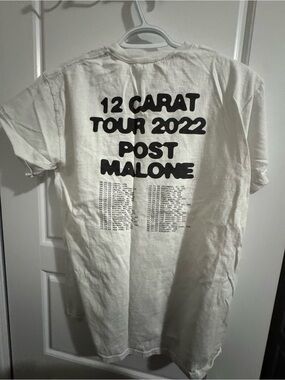 Post Malone 12 Carat Tour 2022 Tee - White with Black Print